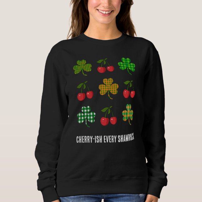 Sweatshirt Jour de la Saint Patrick SHAMROCKS ET CHERRIES Coq (Devant)