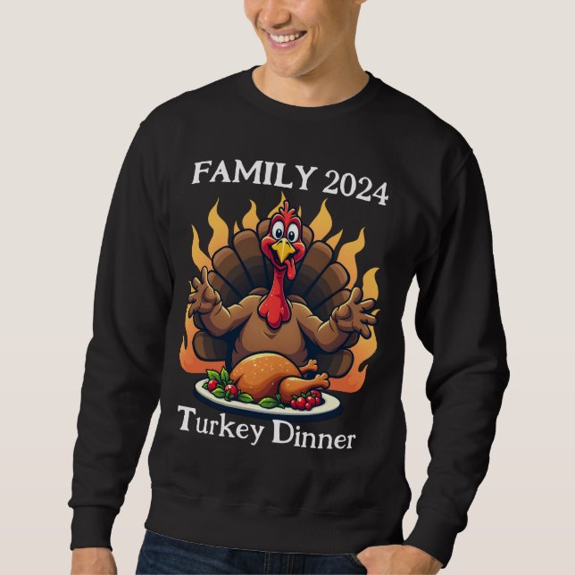 Sweatshirt Jour de l'Action de grâces Dîner de Turquie |Actio (Devant)