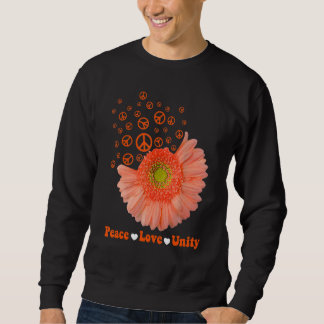 Sweatshirt Jour de l'Unité Orange Daisy Paix Amour Unité anti