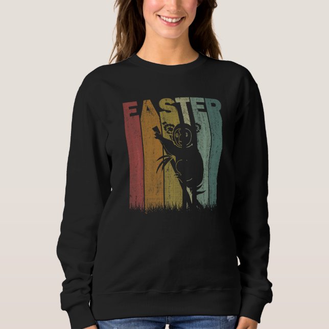 Sweatshirt Jour de Pâques Koala Retro Graphisme amusant Costu (Devant)