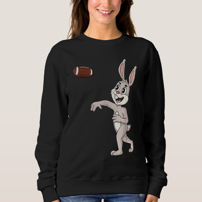 Sweatshirt Jour de Pâques Rabbit Football Quarterback Funny B (Devant)