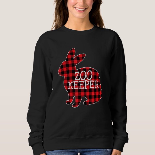 Sweatshirt Jour de Pâques Red Plaid Bunny Graphiste Zoo Keepe (Devant)