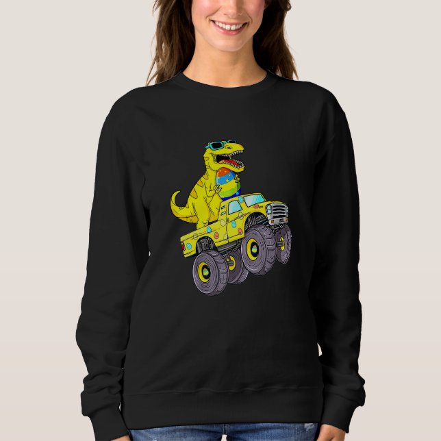 Sweatshirt Jour De Pâques Rex Dino Monter Un Monster Truck Bo (Devant)