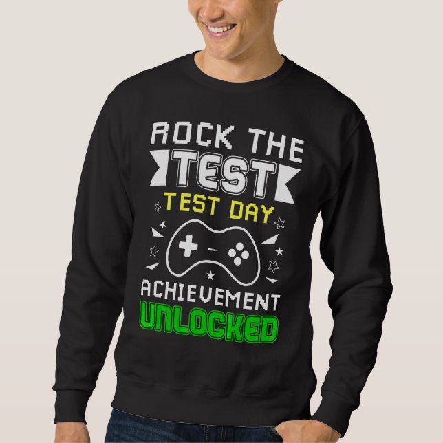 Sweatshirt Jour de test de l'enseignant Rocher Le résultat du (Devant)