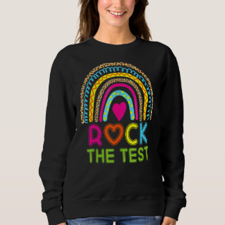 Sweatshirt Jour de test pour les enseignants Leopard Rainbow