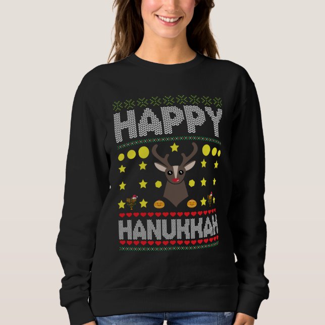 Sweatshirt Jour des Fêtes juives - Laid Hanoukka (Devant)