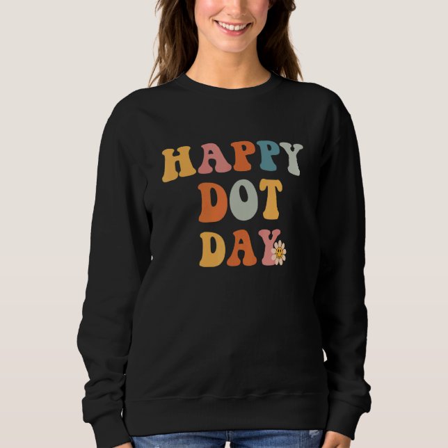 Sweatshirt Jour des points heureux Retro Joyeux Jour internat (Devant)
