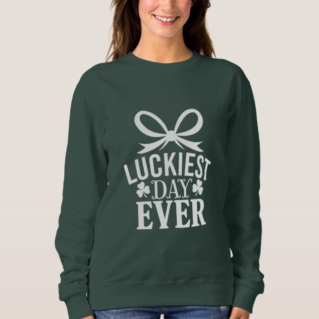 Sweatshirt Jour le plus chanceux Saint-Patrick irlandais chan (Devant)