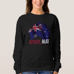 Sweatshirt Jour Mate Bonne Carte de la Terre Australie Drapea