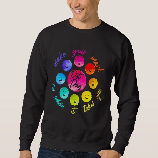 Sweatshirt Journée internationale du point Faites votre marqu (Devant)
