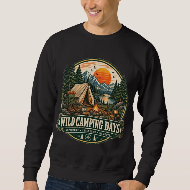 Sweatshirt Jours de camping sauvage (Devant)
