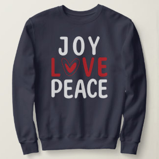 Sweatshirt JOY LOVE PEACE Christian Red Heart