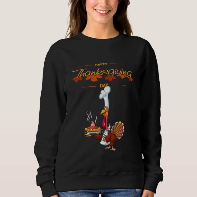 Sweatshirt Joyeuse Action de grâce et oui c'est mon anniversa (Devant)