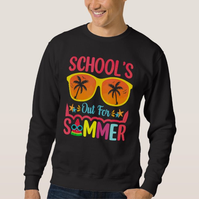 Sweatshirt Joyeuse Dernière Journée D'École À L'Été Enseignan (Devant)