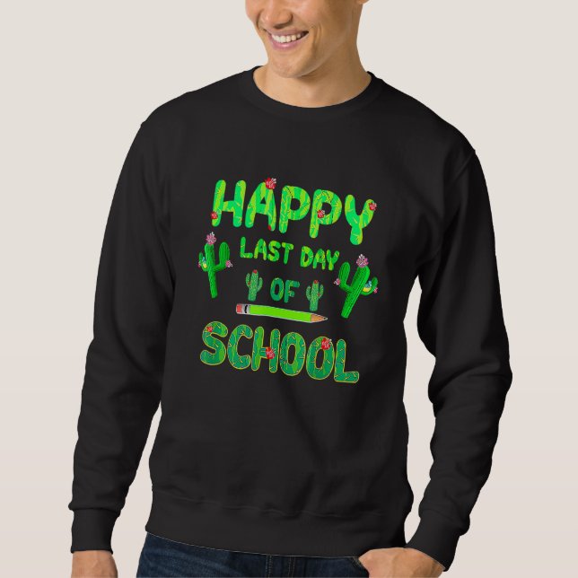 Sweatshirt Joyeuse Dernière Journée D'École Cute Cactus Étudi (Devant)