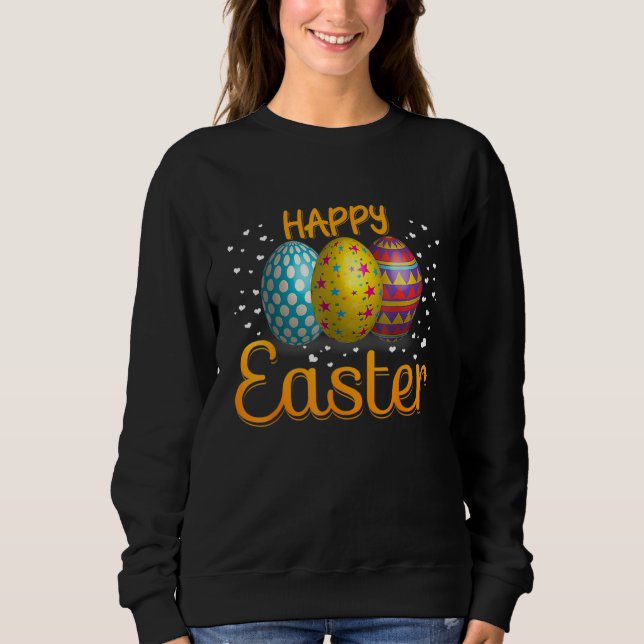 Sweatshirt Joyeuse fête de Pâques 2022 Grotte Hug Eufs de Pâq (Devant)