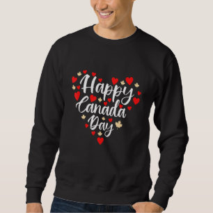 Sweatshirt Joyeuse fête du Canada J'aime Canada Coeur Feuille