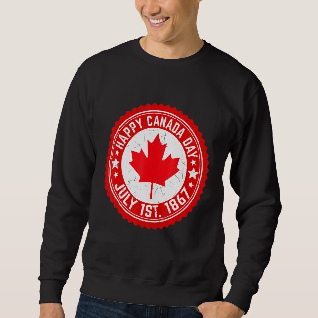 Sweatshirt Joyeuse fête du Canada juillet 1867 Feuille d'érab (Devant)