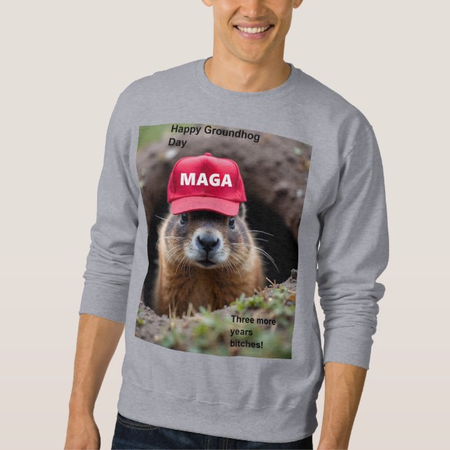 Sweatshirt Joyeuse journée de la marmotte (Devant)