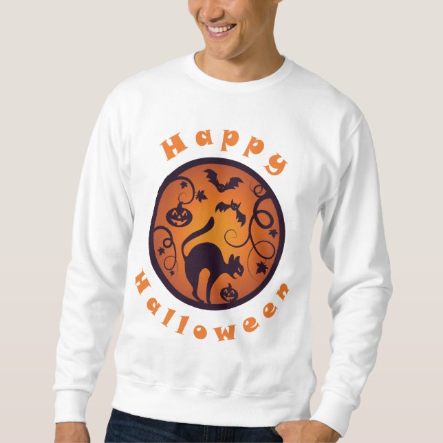 Sweatshirt Joyeuse lanterne d'Halloween araignées et chauves- (Devant)