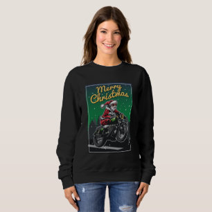 Sweatshirt Joyeuse moto Noël Père Noël   Vacances