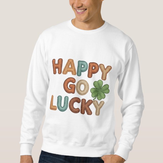 Sweatshirt Joyeuse Saint-Patrick Chanceuse Trèfle  (Devant)