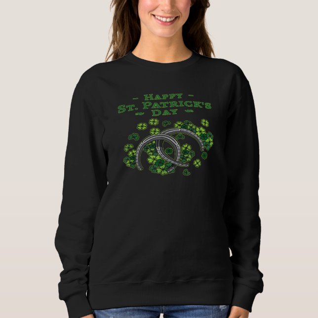 Sweatshirt Joyeuse Saint Patrick Hommes Femmes Shamrocks (Devant)