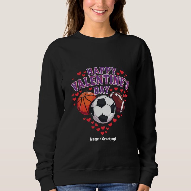 Sweatshirt Joyeuse Saint-Valentin Baseball Basket-ball Footba (Devant)