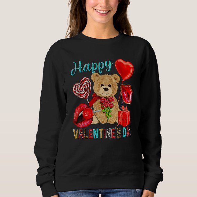 Sweatshirt Joyeuse Saint-Valentin Ourson Mignon Saint-Valenti (Devant)