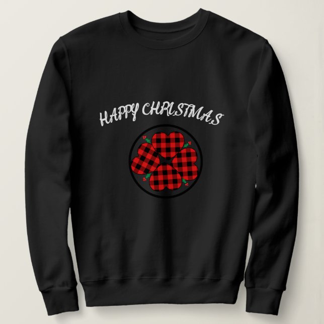 Sweatshirt Joyeuses femmes de Noël Noir (Design devant)