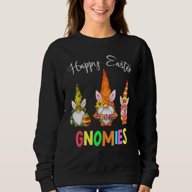Sweatshirt Joyeuses Gnomies de Pâques Amusantes Gnomes Bunnie (Devant)