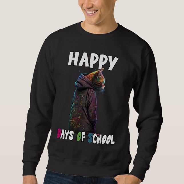 Sweatshirt Joyeux 100 Jours De Cat Math École Formule Enseign (Devant)