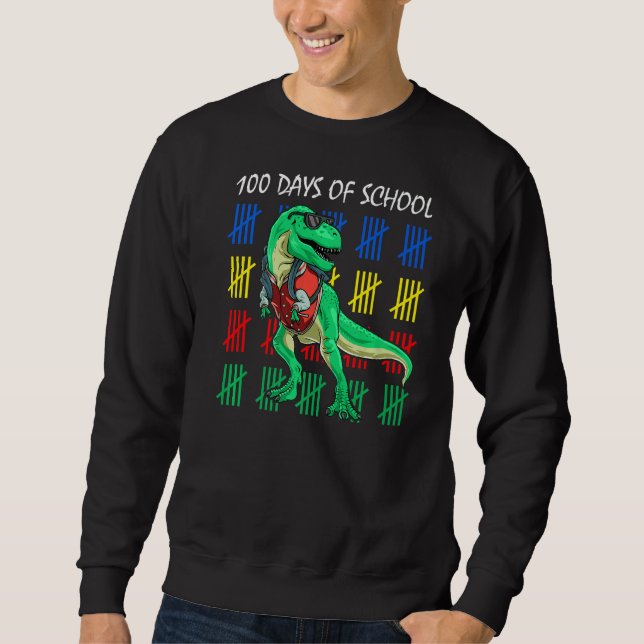 Sweatshirt Joyeux 100 Jours De Dinosaure D'École Dino T Rex L (Devant)