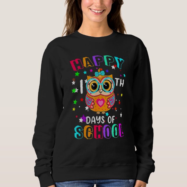 Sweatshirt Joyeux 100 Jours D'École Cute Owl Enseignant Étudi (Devant)