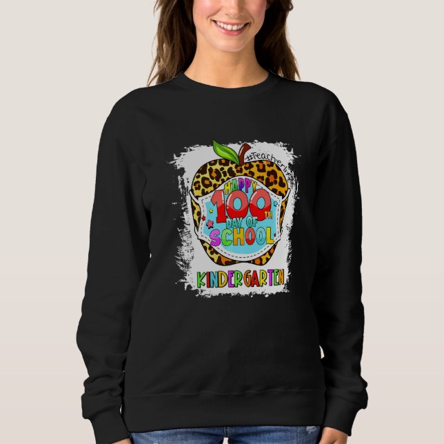 Sweatshirt Joyeux 100e Jour De L'École Masque Visage Jardin d (Devant)