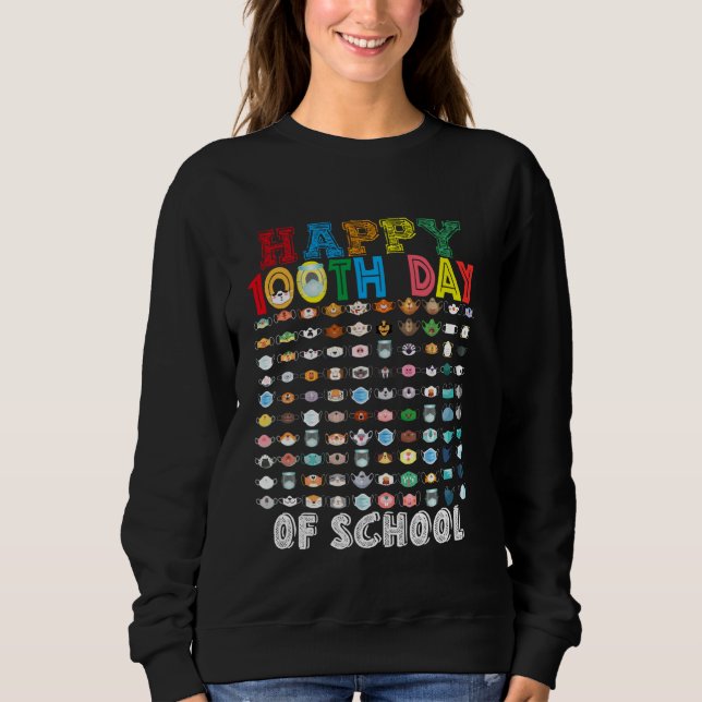 Sweatshirt Joyeux 100E Jour De Maternelle Enseignant Ou Étudi (Devant)