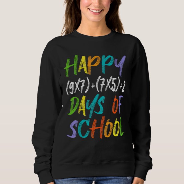 Sweatshirt Joyeux 100ème Jour De L'École Formule Math Enseign (Devant)