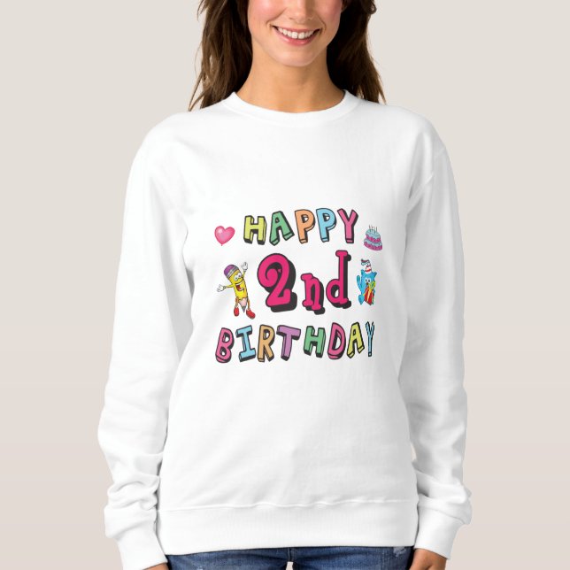 Sweatshirt Joyeux 2e anniversaire 2 an surprise (Devant)