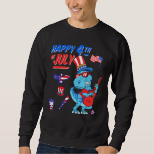 Sweatshirt Joyeux 4 juillet T Rex Dino Dinosaur Baby Toddler