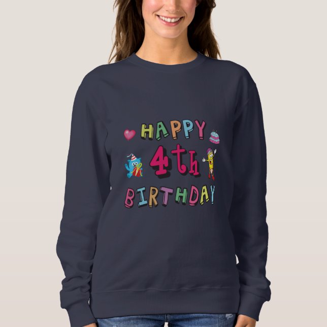 Sweatshirt Joyeux 4e anniversaire de Birthday 4 year b-day wi (Devant)