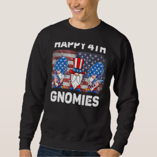 Sweatshirt Joyeux 4e Gnomies Usa Drapeau Gnomes Patriotique 4