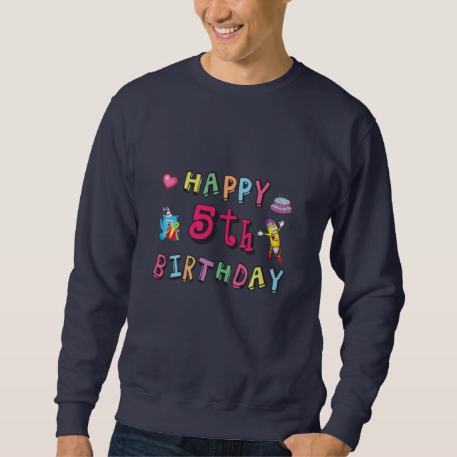Sweatshirt Joyeux 5e anniversaire 5 ans voeux b jour (Devant)