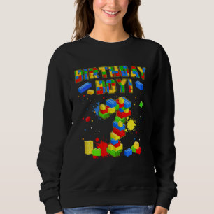 Sweatshirt Joyeux 7e anniversaire 7 ans bloc de construction