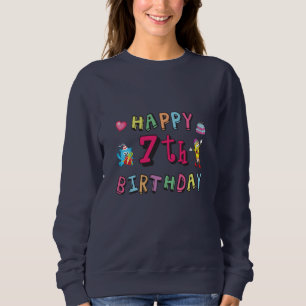 Sweatshirt Joyeux 7e anniversaire 7 ans souhaits