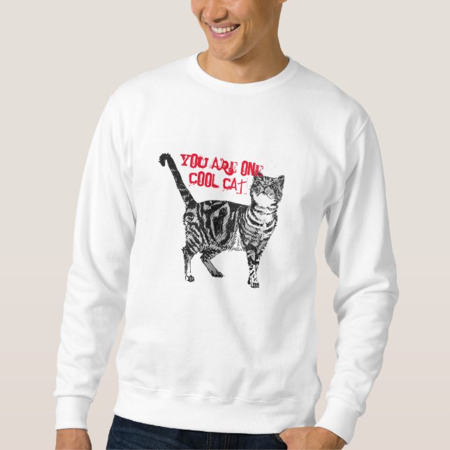 Sweatshirt Joyeux anniversaire Vous Cool Tabby Cat (Devant)