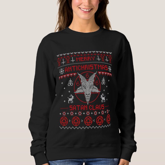 Sweatshirt Joyeux Antinoël Satan Claus Pentagram Upside D (Devant)