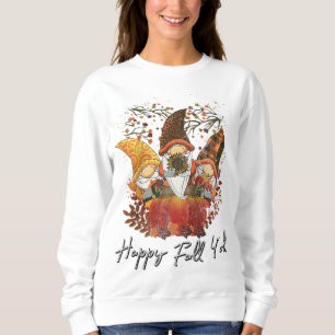 Sweatshirt Joyeux automne Y'all Jardin des femmes Gnome Leopa