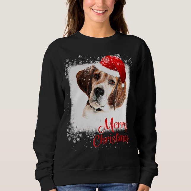 Sweatshirt Joyeux Beagle de Noël (Devant)