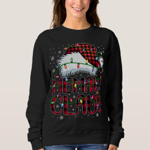 Sweatshirt Joyeux Buffalo de Noël Plaid Red Santa Hat Memaw