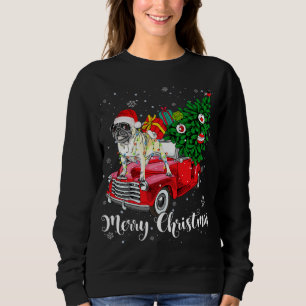 Sweatshirt Joyeux Carlin de Noël Lover Père Noël Light Red Tr